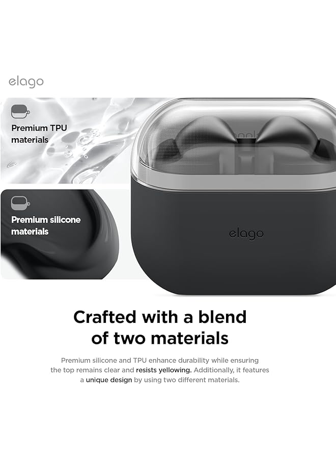 Elago Duo Hang For Samsung Galaxy Buds3 Case And Galaxy Buds 3 Pro Case Cover With Carabiner Clear Black - Image 3