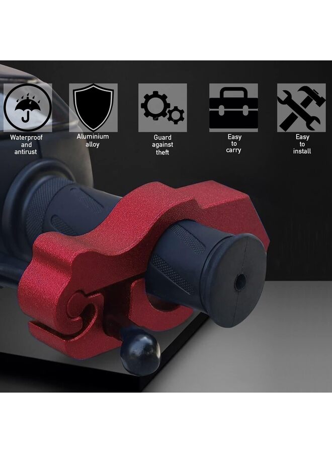 Motorcycle Locks Theft: Heavy Duty Handlebar Throttle Grip Brake Lever Security Motorcycle Lock,Alarm Accessories Universal (Color : Red) - Image 4