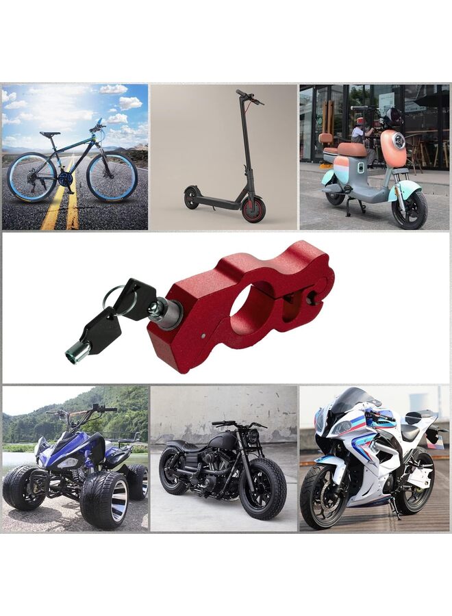 Motorcycle Locks Theft: Heavy Duty Handlebar Throttle Grip Brake Lever Security Motorcycle Lock,Alarm Accessories Universal (Color : Red) - Image 5