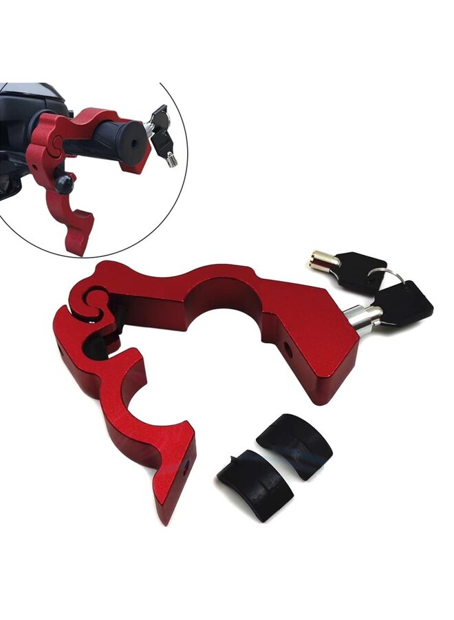 Motorcycle Locks Theft: Heavy Duty Handlebar Throttle Grip Brake Lever Security Motorcycle Lock,Alarm Accessories Universal (Color : Red) - Image 3