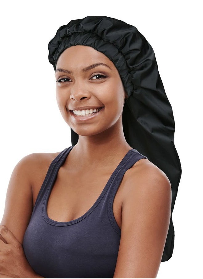 Yuest - Shower Cap Silk Satin Lined Super Large for Long Curly Hair Women Adjustable - Image 1