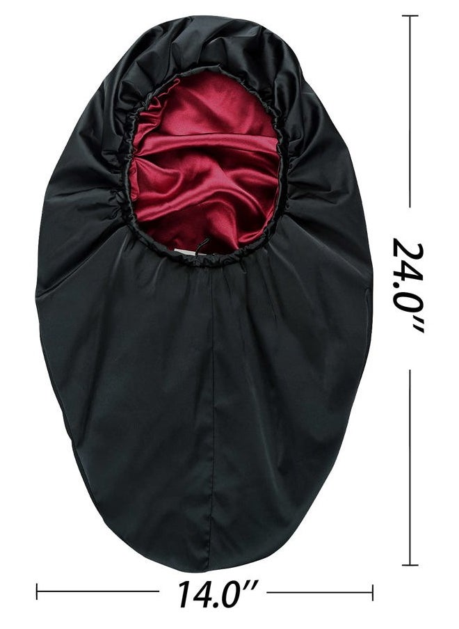 Yuest - Shower Cap Silk Satin Lined Super Large for Long Curly Hair Women Adjustable - Image 1