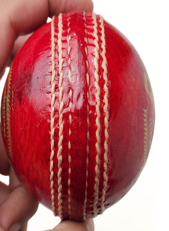 KHELSPACE KS-20 4 Piece Leather Cricket Ball Red | Hand-Stitched Professional Grade | Durable for Test, ODI, T20 & Practice Matches | Swing & Seam Optimized | Premium Shine|Pack of 1 Cricket Ball - Image 3