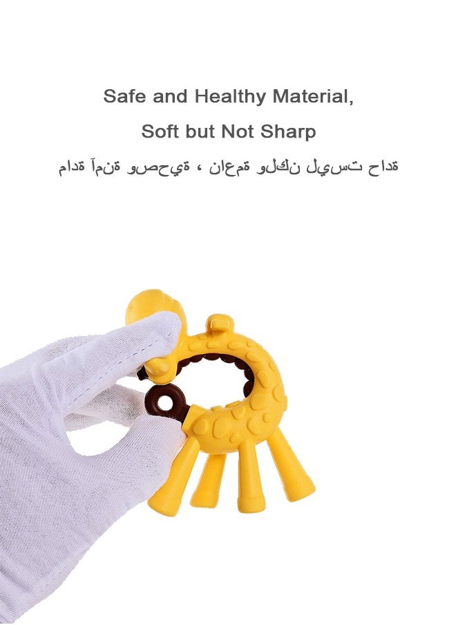 FUNCOT 7Pcs Baby Teething Toys Set, Silicone Baby Teether Freezer BPA Free, Soothe Babies Teething Relief Sore Gums, Banana Finger Toothbrush, Fruit Shape Giraffe Teether Set for Infant Boys and Girls  - Image 3