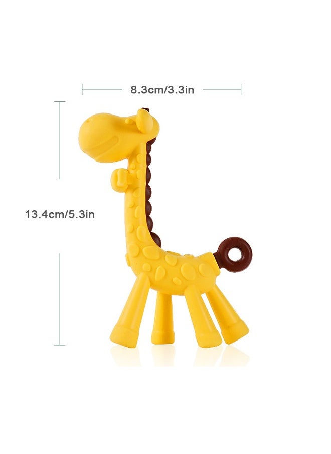 FUNCOT 7Pcs Baby Teething Toys Set, Silicone Baby Teether Freezer BPA Free, Soothe Babies Teething Relief Sore Gums, Banana Finger Toothbrush, Fruit Shape Giraffe Teether Set for Infant Boys and Girls  - Image 5