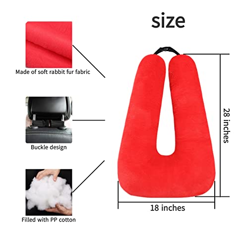 FHSGGP Travel Pillow Car Pillow Kid Car Sleeping The Sleeping Aid for Adults and Kids on Road Trips Kids Travel Pillow Red - Image 3