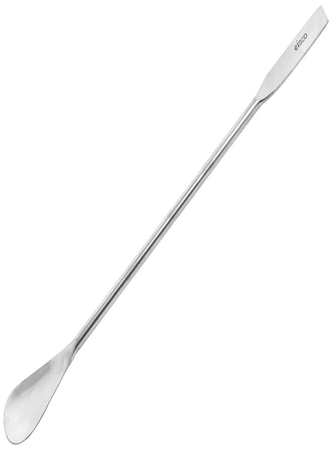 Eisco Labs - Laboratory Spoon, 9" - Stainless Steel Spatula Spoon for Science Experimentation, Spoon for Mixing Lab Ingredients, Polished - One 0.3" Flat End, One 0.5" Scoop End - Image 1