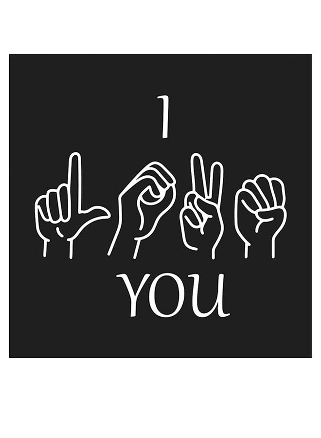 RYN I Love You Themed Wall Art Black/White 30x30cm - Image 2