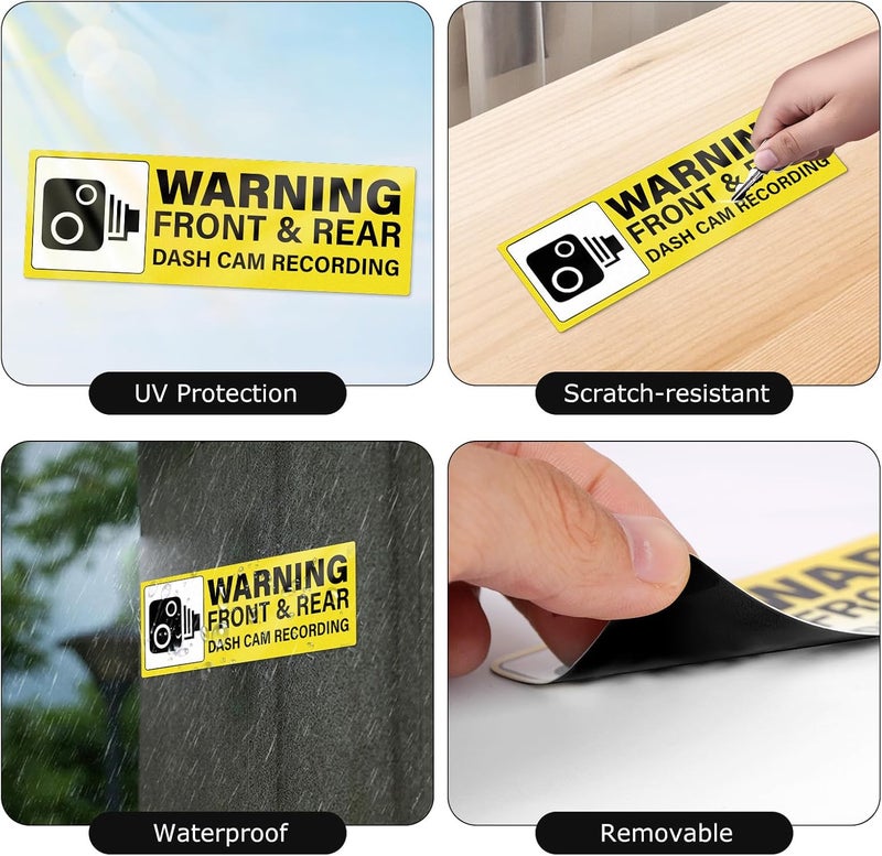 YIKIADA 10 Pack Dash Cam Recording Warning Stickers - Image 5