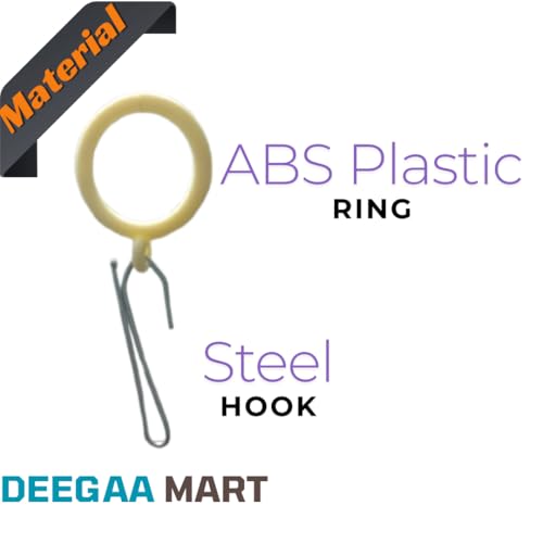 DEEGAA MART DEEGAAMART 24-Pack Curtain Rings with Eyelets, 1.25-Inch Inner Diameter, Heavy Duty Rustproof Metal Drapery Rings with Pinch Pleat Hooks,Metal Drapery Pin Hooks Fits Up to 1-Inch Rods - Image 2