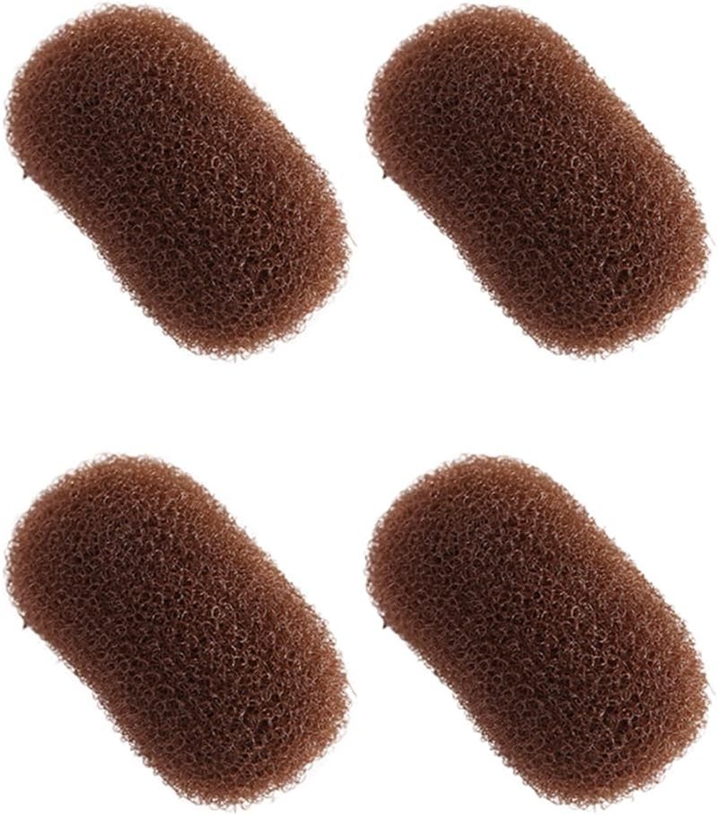 Generic Bump It Up Inserts Hair Clips Sponge Volume Hair Base Head Cushion Invisible Fluffy Hair Pad Hair Style Tool for Women 4 pcs Brown