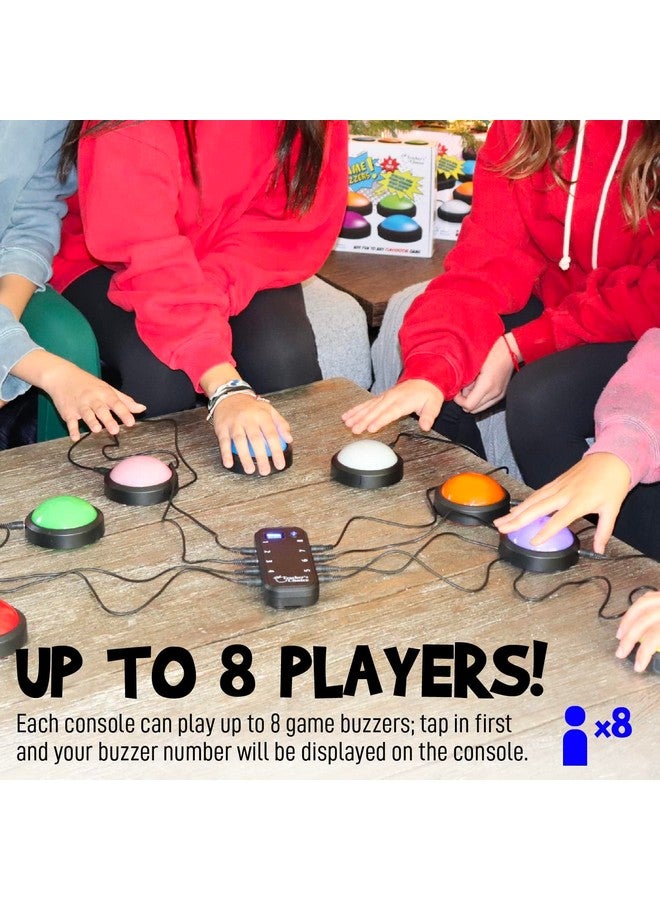 Teacher's Choice Light Up Game Buzzer System, Displays The Winning Player Loud, Unique Sounds for Each Buzzer, Great for Trivia Games, Family Feud, Jeopardy (8 Pack) - Image 3