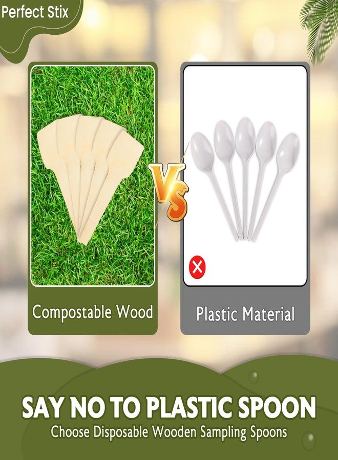 Perfect Stix 2.75" Disposable Wooden Taster and Sampling Spoons - Pack of 100ct - Image 2