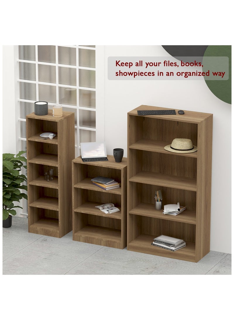 Mahmayi Mahmayi Wooden Storage Display Shelves 5-Tier Freestanding, Top Shelf for Decoration Ideal for Storing and Displaying your possessions - Zabrano - Image 3