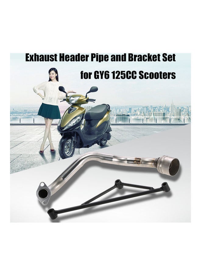 Scooter Exhaust Pipe Muffler Header with Mounting Bracket