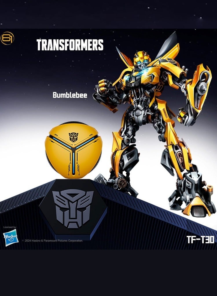 TRANSFORMERS Bluetooth 5.4 TWS Wireless Earbuds, Energy Core Design, HiFi Sound, Passive Noise Cancelling, Low Latency Music & Game Modes, Semi-in-Ear Sports Earphones with HD Mic TF-T30 – Yellow Bumblebee Edition - Image 2
