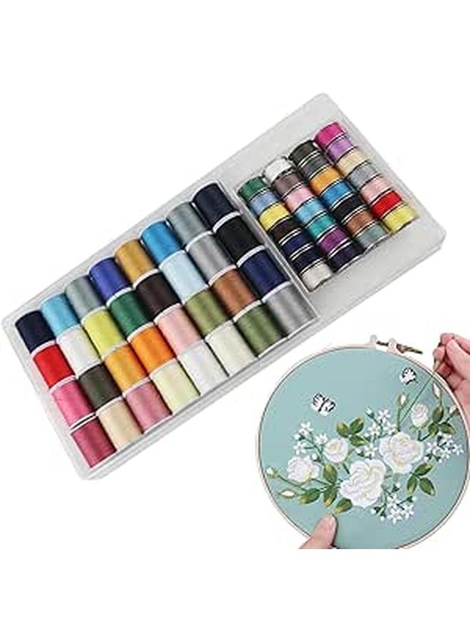 Thread For Sewing Machine 32 Count Top Load 28 Count Bottom Load Yarn For Smooth Stitching Durable Quilting And Hand Knitting With Fiber Embroidery Accessories - Image 1