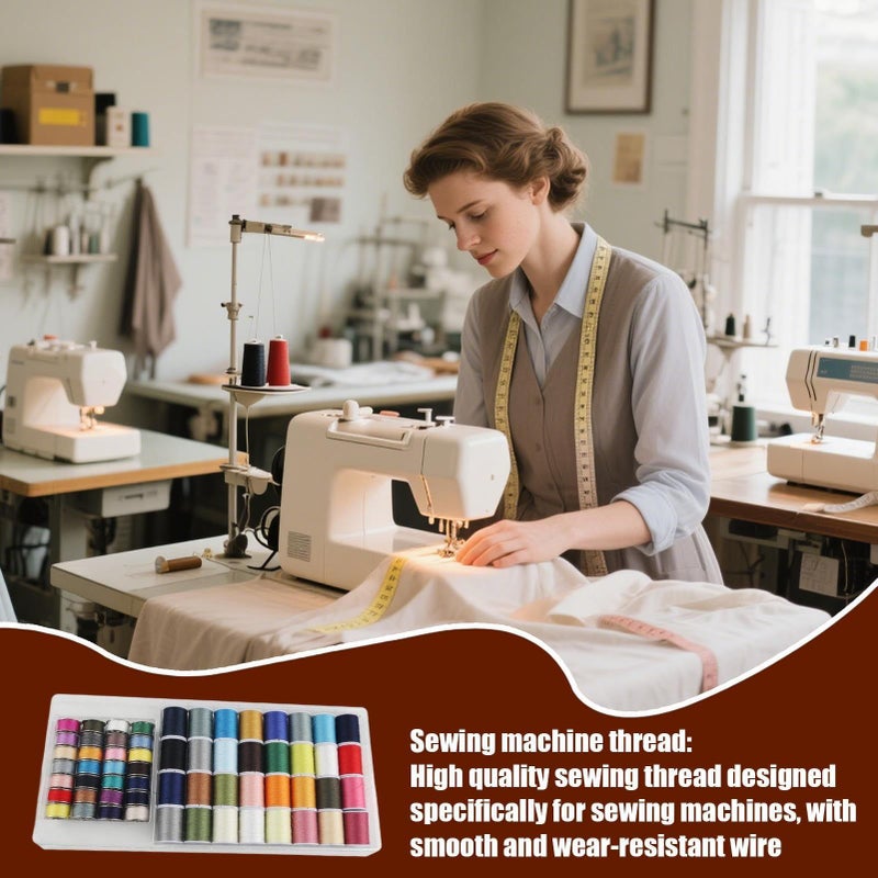 Thread For Sewing Machine 32 Count Top Load 28 Count Bottom Load Yarn For Smooth Stitching Durable Quilting And Hand Knitting With Fiber Embroidery Accessories - Image 3
