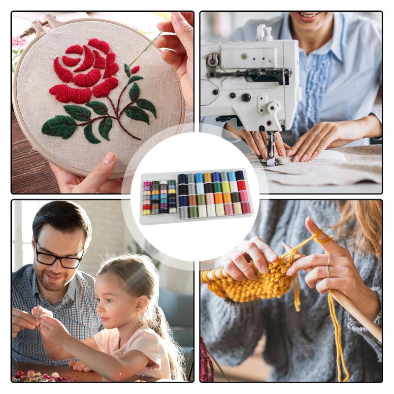 Thread For Sewing Machine 32 Count Top Load 28 Count Bottom Load Yarn For Smooth Stitching Durable Quilting And Hand Knitting With Fiber Embroidery Accessories - Image 5