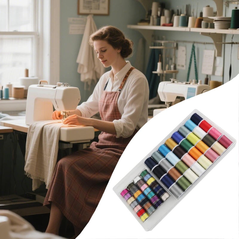 Thread For Sewing Machine 32 Count Top Load 28 Count Bottom Load Yarn For Smooth Stitching Durable Quilting And Hand Knitting With Fiber Embroidery Accessories - Image 4