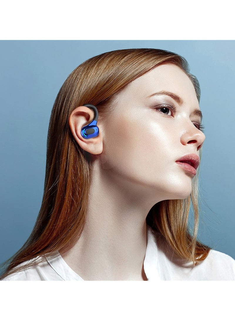 Single Bluetooth Earbud with Earhooks Sports Headphones Over the Ear Running Workout Wrap Around Earbud 20H Long Battery Life Waterproof Noise Cancelling Headset for Android iOS - Image 2