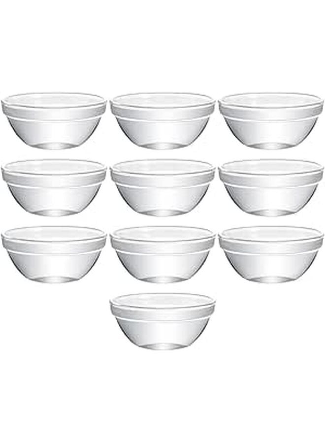 Heat Resistant Small Glass Dessert Bowls Set of 10 for Salad Noodle and Party Use - Image 1