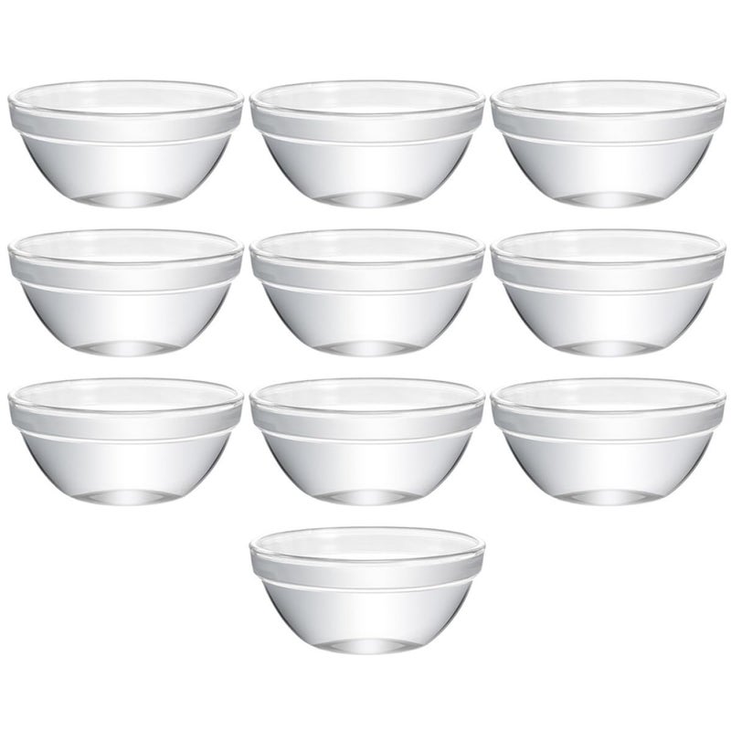 Heat Resistant Small Glass Dessert Bowls Set of 10 for Salad Noodle and Party Use - Image 2