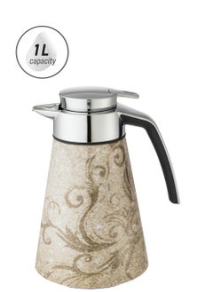 emsa German EMSA Thermos 1 liter capacity beige and silver color  - Image 1