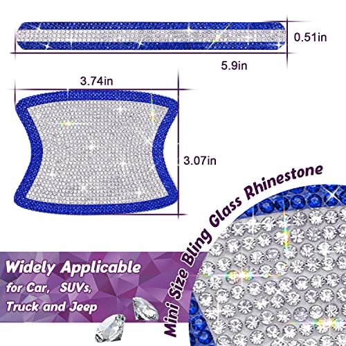 Gengki 10PCS Car Door Handle Bling Rhinestones Stickers, Gray Universal Auto Door Handle Safety Reflective Strips Blue White - Image 5