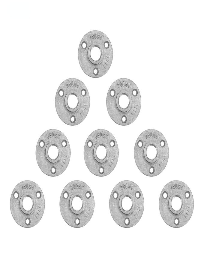 Walfront 10pcs 1/2" Floor Flange Base 3 Holes DN15 Base Thread Decorative Floor Flange Fittings for DIY Project/Furniture/Shelving Decoration (Aluminum Alloy) - Image 5