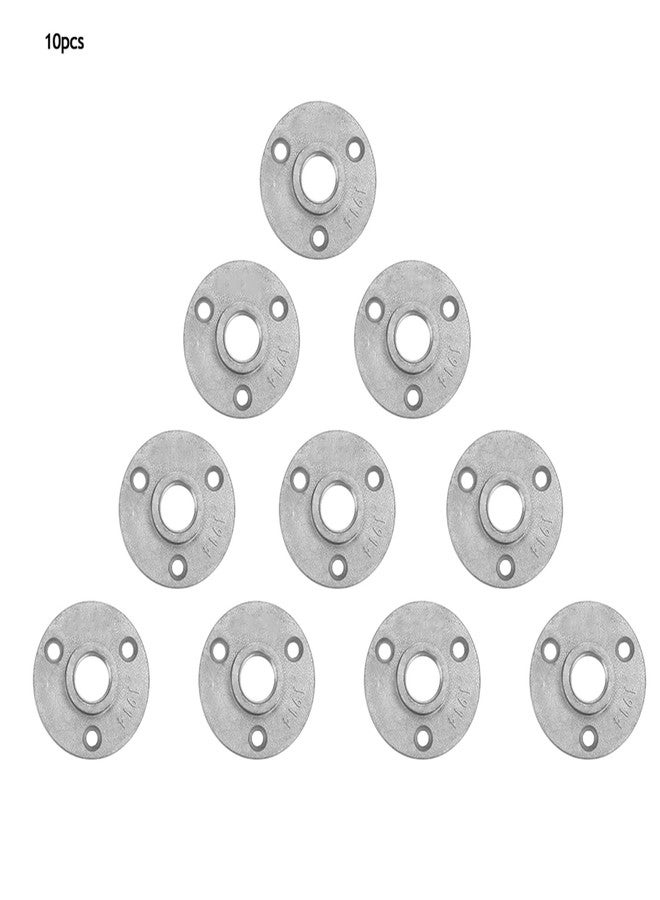 Walfront 10pcs 1/2" Floor Flange Base 3 Holes DN15 Base Thread Decorative Floor Flange Fittings for DIY Project/Furniture/Shelving Decoration (Aluminum Alloy) - Image 2