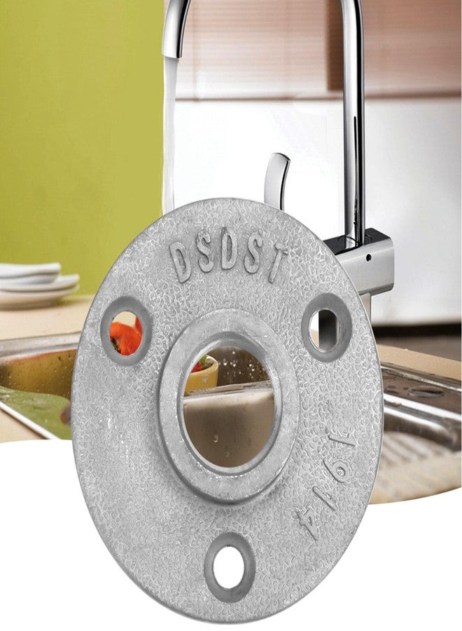 Walfront 10pcs 1/2" Floor Flange Base 3 Holes DN15 Base Thread Decorative Floor Flange Fittings for DIY Project/Furniture/Shelving Decoration (Aluminum Alloy) - Image 4