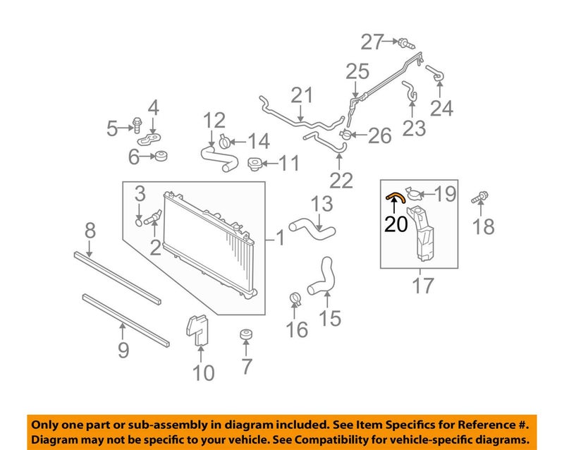 Subaru Coolant Tank Hose 45162AG02B - Image 2