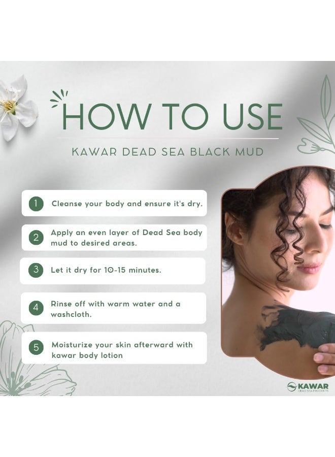 Kawar Dead Sea Black Mud Mask for Face and Body 250g - Image 3