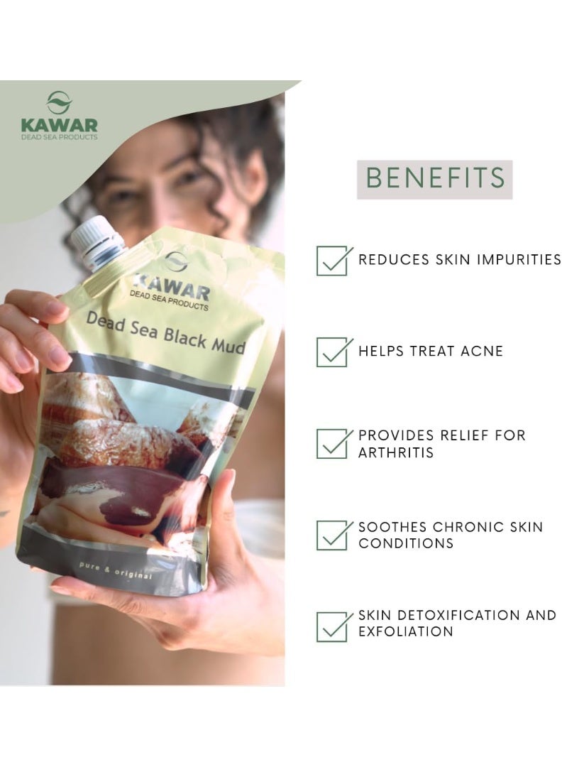 Kawar Dead Sea Black Mud Mask for Face and Body 250g - Image 2