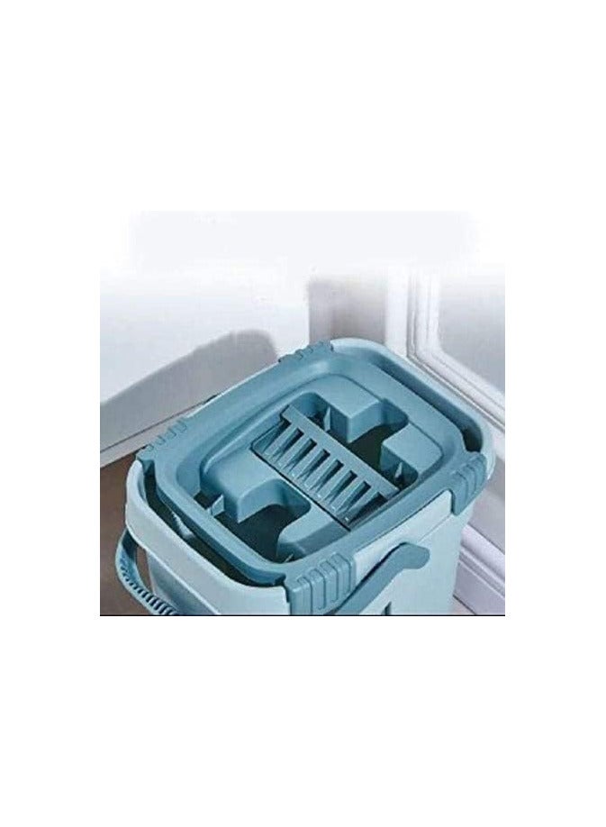 Microfiber Floor Mop And Bucket System Self Wash With 2 Pieces Washable Microfiber Mop Pads Mint Green - Image 2