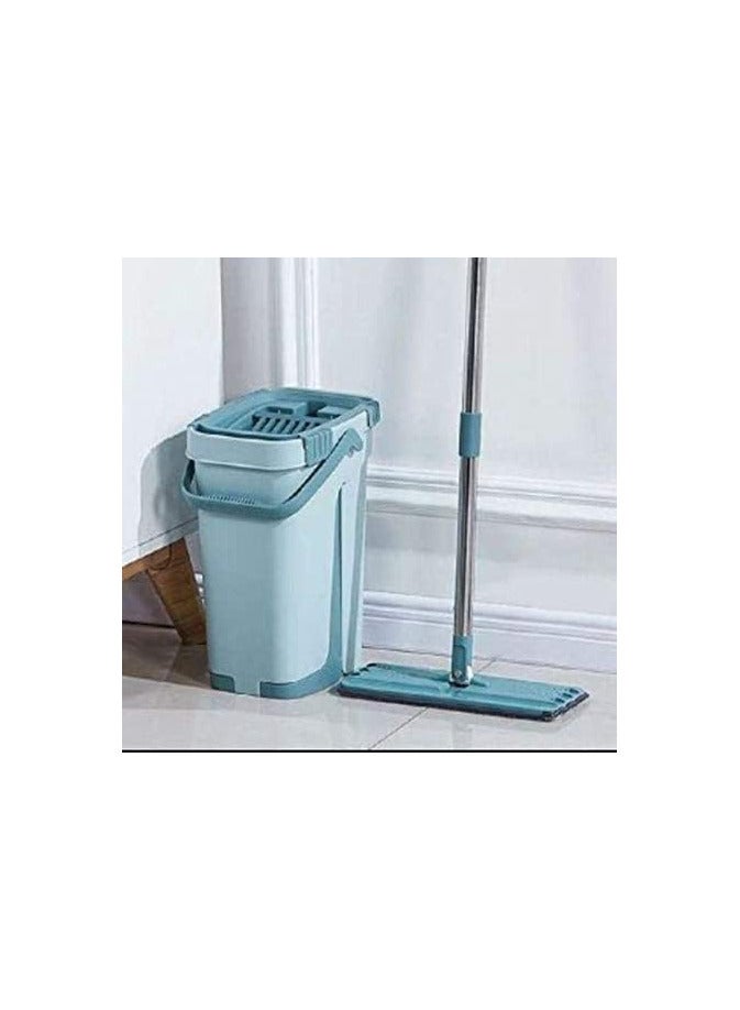 Microfiber Floor Mop And Bucket System Self Wash With 2 Pieces Washable Microfiber Mop Pads Mint Green - Image 5