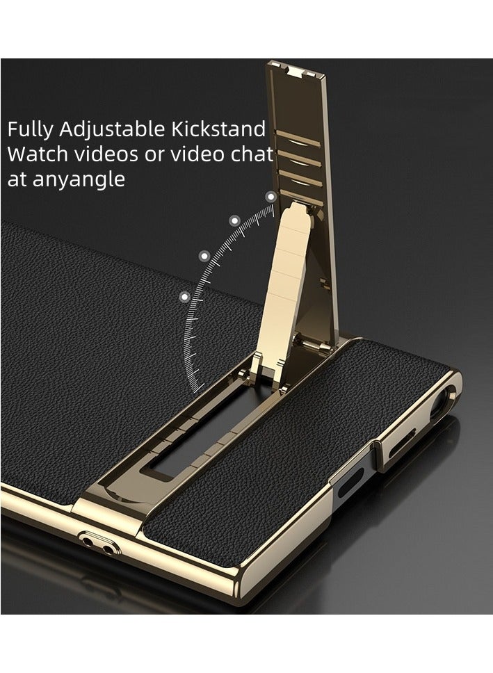 For Samsung Galaxy S24 Ultra Cases ,360° Full Body Coverage Shockproof Phone Covers,Stand  S24 Ultra  Covers，PU Leather Shockproof Cell Phone Cases Anti-Fall Anti-Scratch Anti-fingerprint Protective Case for Samsung Galaxy S24 Ultra 5G, Supports Wireless Charging(Black) - Image 5