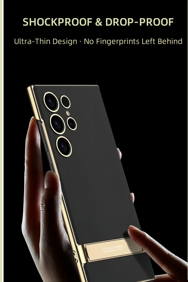 For Samsung Galaxy S24 Ultra Cases ,360° Full Body Coverage Shockproof Phone Covers,Stand  S24 Ultra  Covers，PU Leather Shockproof Cell Phone Cases Anti-Fall Anti-Scratch Anti-fingerprint Protective Case for Samsung Galaxy S24 Ultra 5G, Supports Wireless Charging(Black) - Image 3