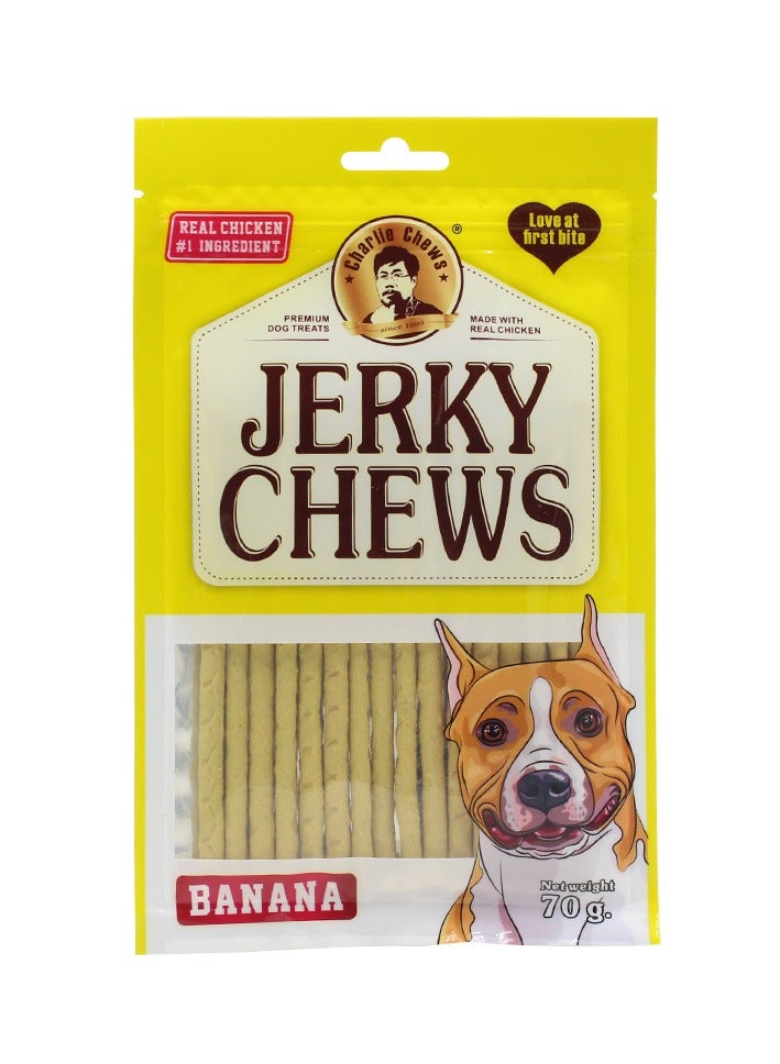 Generic Charlie Jerky Chews Chicken with Banana Dog Treats, Puppy and Dog Treats 70grams  - Image 1