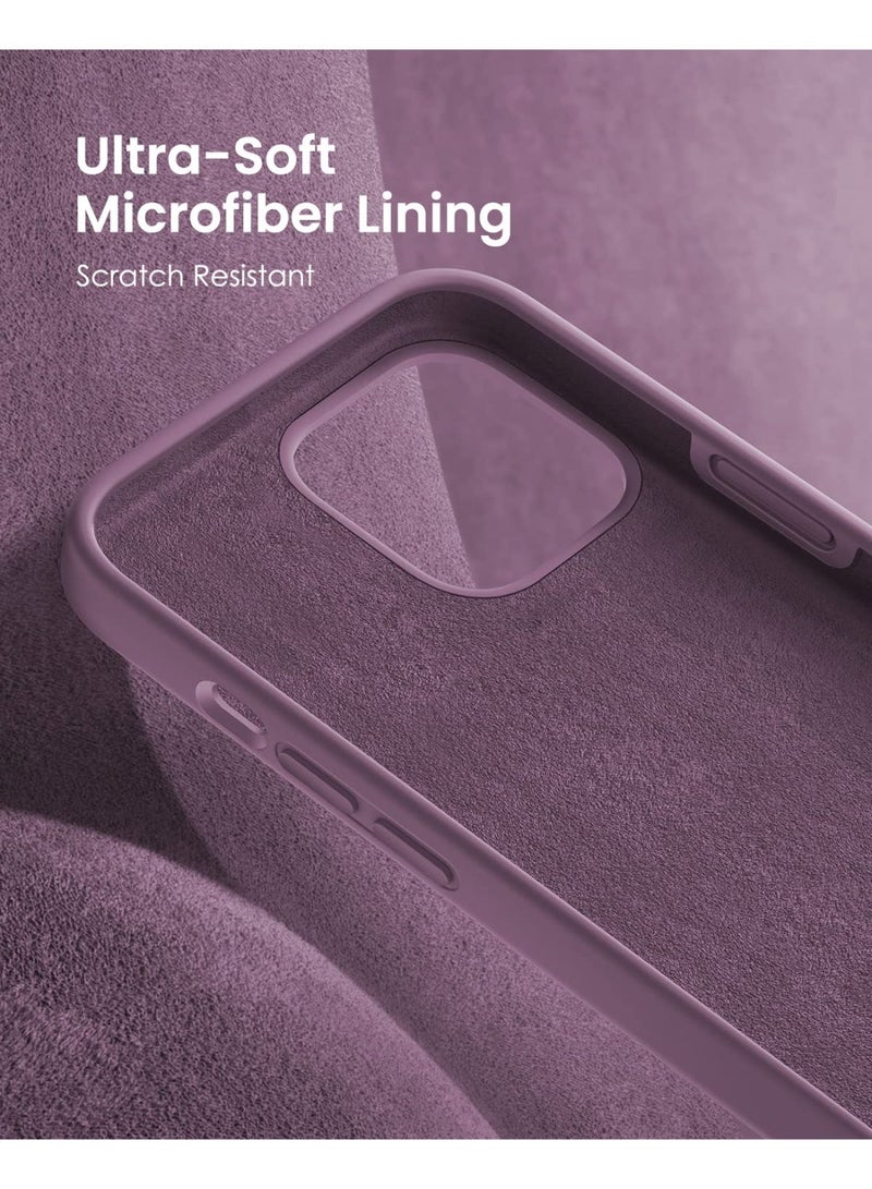 Compatible with iPhone 13/14/15 Case 6.1 Inch Slim Liquid Silicone 4 Layers Soft Gel Rubber Shockproof Protective Phone Case with Anti Scratch Microfiber Lining (Lavender) - Image 5