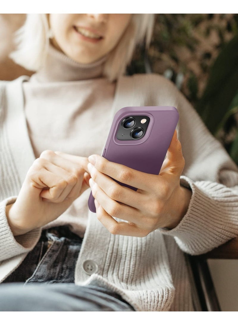 Compatible with iPhone 13/14/15 Case 6.1 Inch Slim Liquid Silicone 4 Layers Soft Gel Rubber Shockproof Protective Phone Case with Anti Scratch Microfiber Lining (Lavender) - Image 2