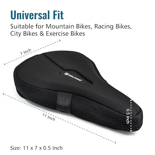 GELRIDE Classic Gel Bicycle Saddle Seat Cushion Cover for Indoor Outdoor Cycling, Exercise Cycle - Soft and Washable, 100% Gel Material, Made in India (Classic) - Image 4