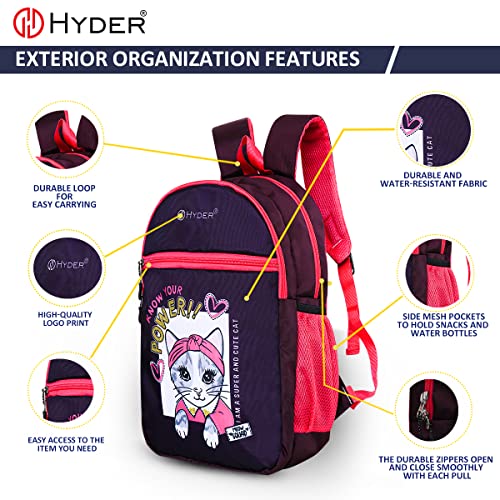 HYDER Kids 20L Kitty Cartoon Printed Best Stylish Lightweight Spacious Waterproof Casual/Picnic/Tuition/School Bag/Backpack for Children Boys And Girls (Wine) - Image 3
