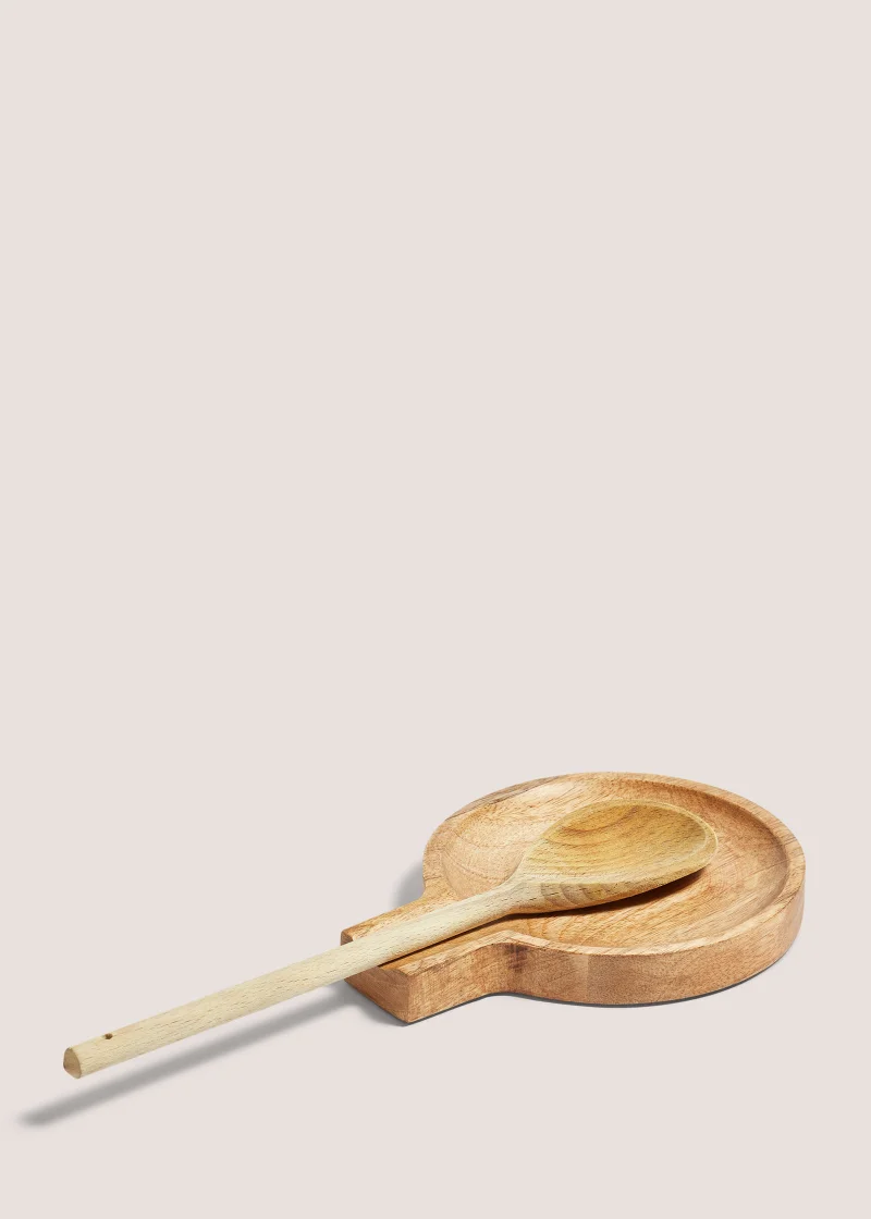 ماتلان Mango Wood Spoon Rest (19.5cm x 15cm x 2cm)