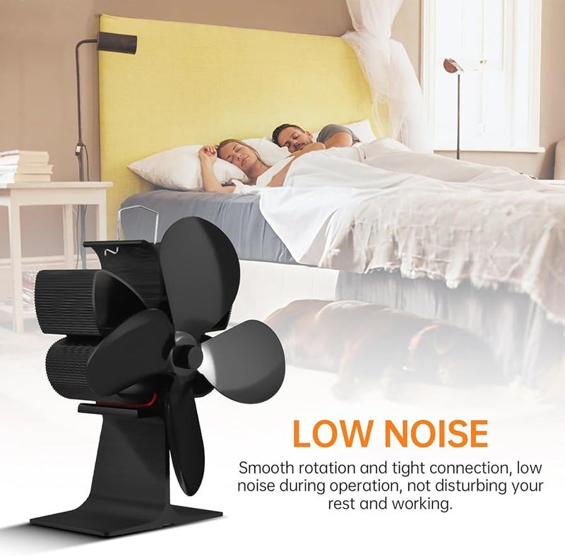 Gold Heat Powered Stove Fan With Overheating Protection For Wood Log Burner - Image 4