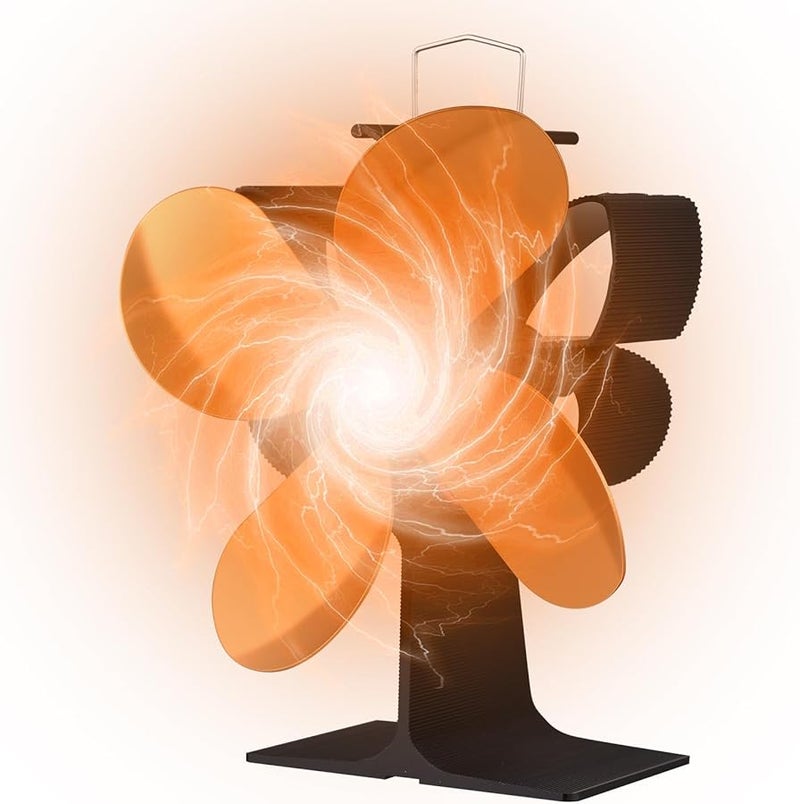 Gold Heat Powered Stove Fan With Overheating Protection For Wood Log Burner - Image 1