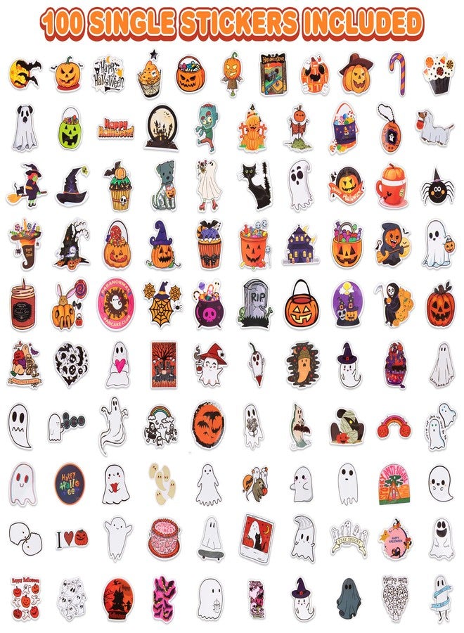ArtCreativity Halloween Stickers for Kids - 100 PC Unique Designs Halloween Handouts Bulk Sticker Assortment - Spooky Halloween Stickers - Halloween Goodie Bag Stuffers - Easter Basket Stuffers - Image 2