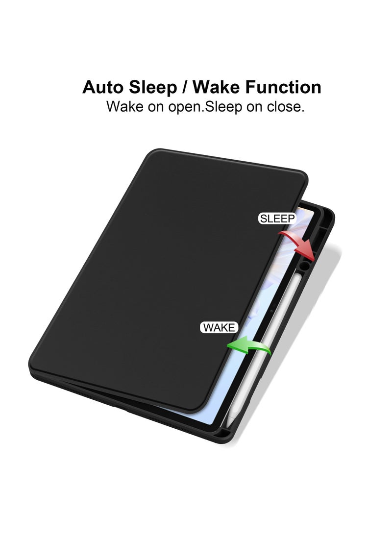 Rotating Case Compatible with Honor Pad V9 / Honor Pad GT 11.5 inch,360 Degree Rotating Stand Cover, Multi-Angle Viewing Folio Cover with Pencil Holder Black