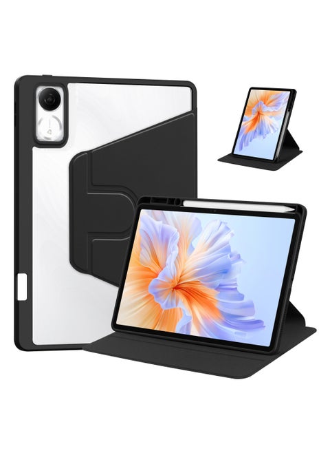 متوافق مع الحاوية الدوارة Honor Pad V9 / Honor Pad GT 11.5 بوصة مع غطاء الدوارة 360 درجة ، غطاء عرض متعدد الزوايا مع قلم أسود